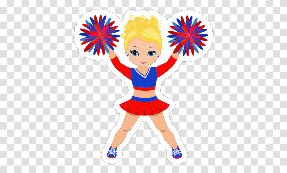Cute Cheerleading Sticker Cute Cheerleader Clipart, Person, Costume, Girl, Female Transparent Png