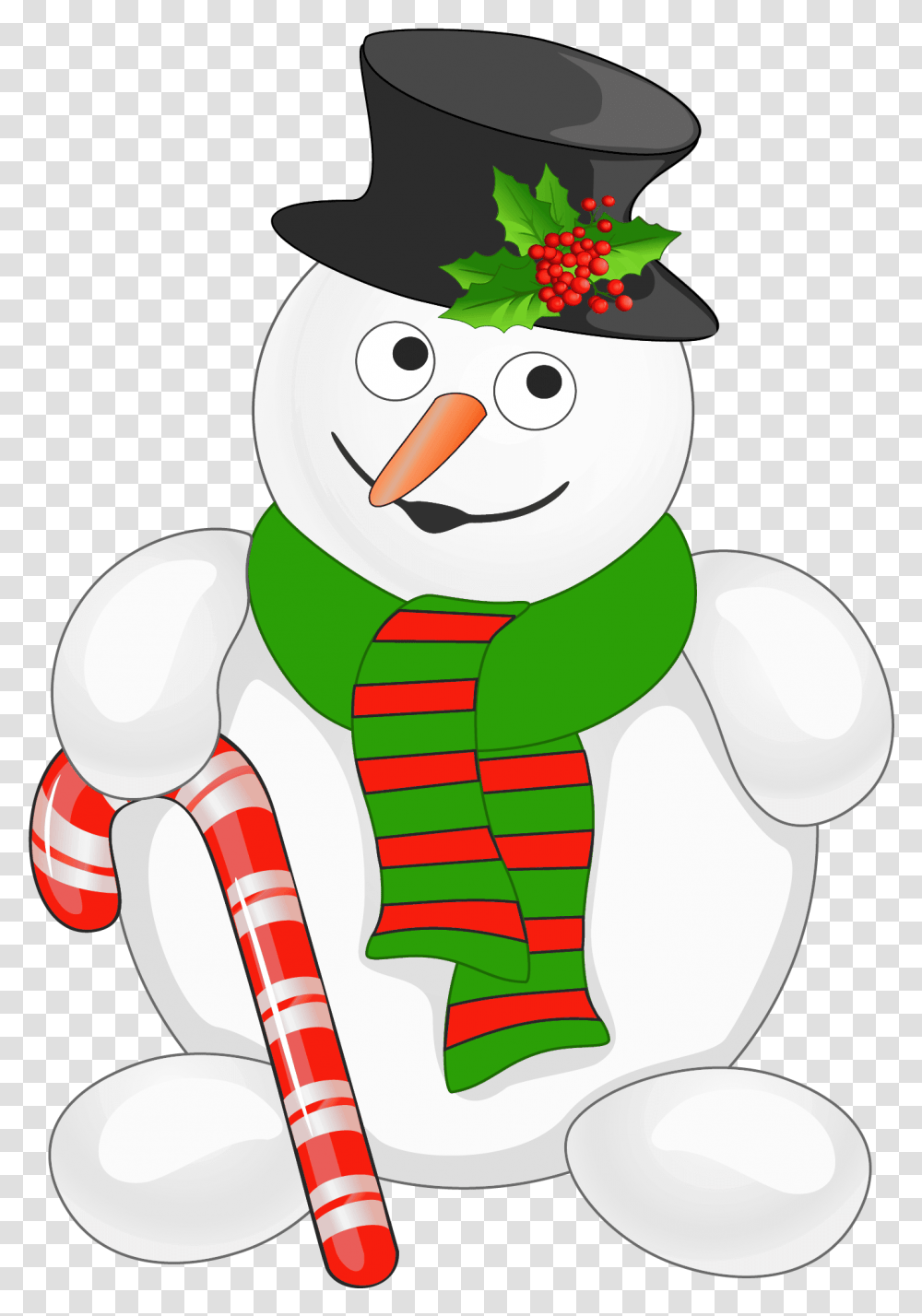 Cute Christmas Snowman Clipart Snowman With Candy Cane, Nature, Outdoors, Winter, Toy Transparent Png
