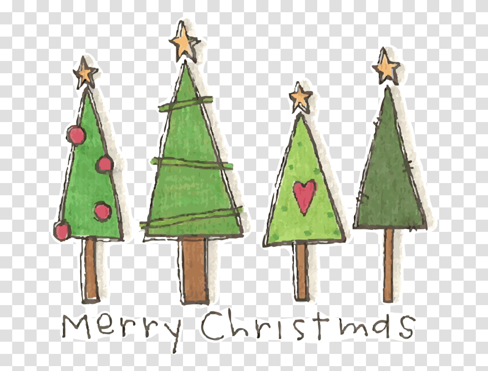 Cute Christmas Tree Clipart Free, Triangle, Pattern, Ornament Transparent Png