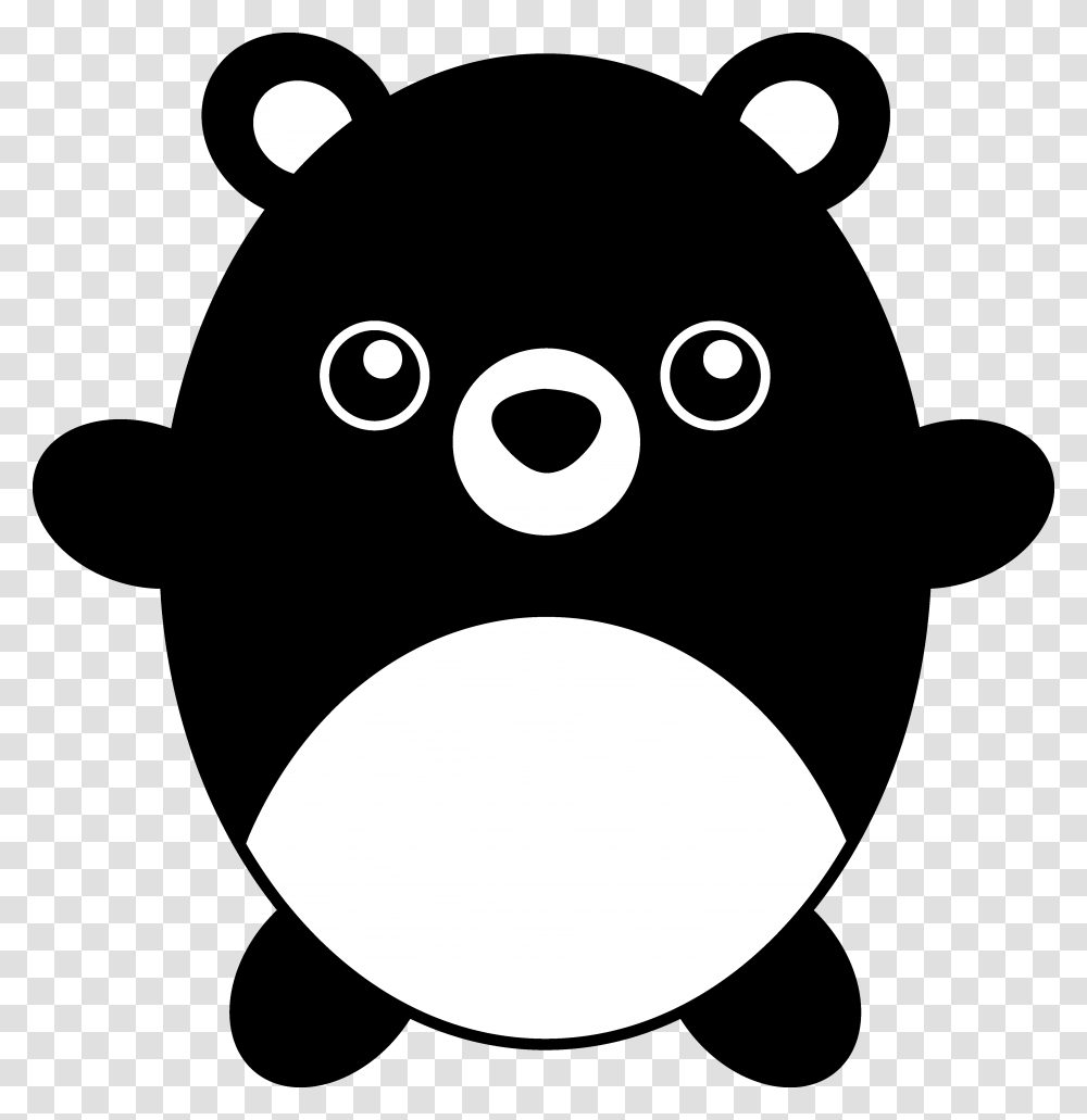 Cute Chubby Black Teddy Bear Black Bear Cute Clipart, Stencil, Soccer Ball, Football, Team Sport Transparent Png