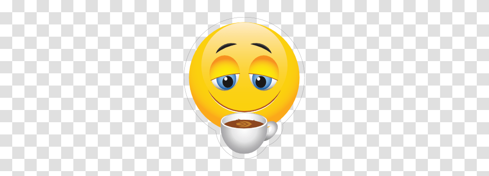 Cute Coffee Lover Emoji Sticker, Coffee Cup, Beverage, Drink, Pottery Transparent Png