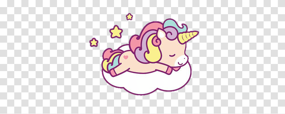 Cute Colorful Unicorn Star Could Dreamy Baby Love Kawai, Heart, Cupid Transparent Png