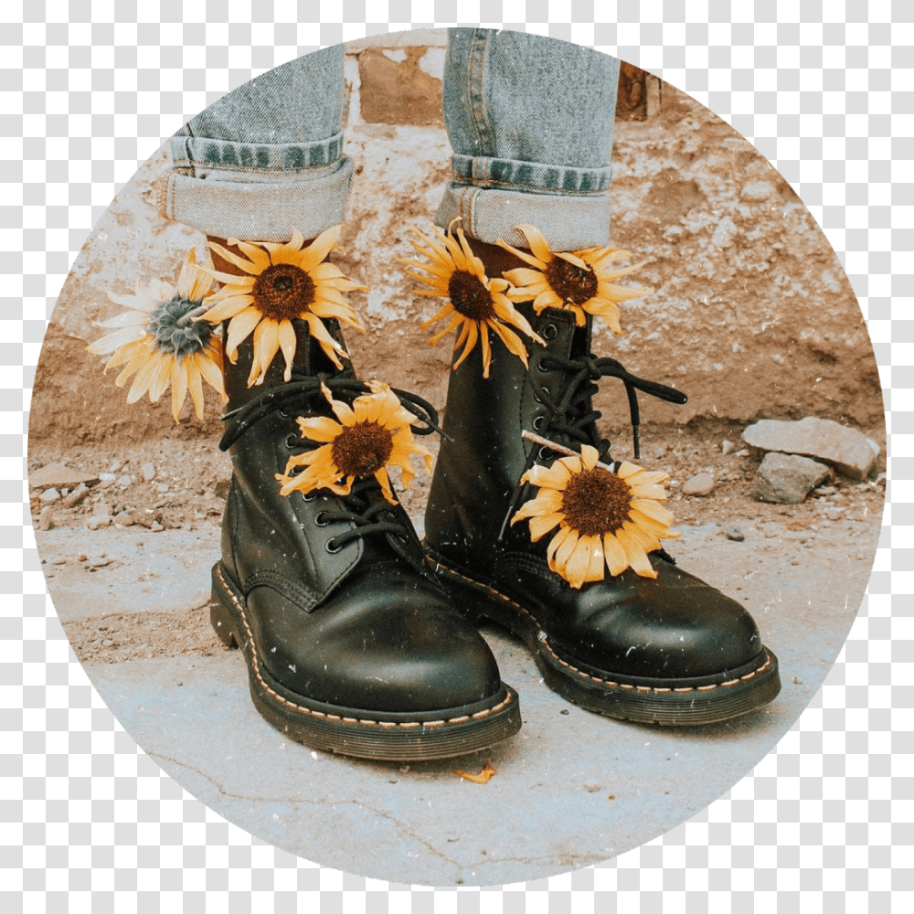 Cute Cool Vibe Mood Tumblr Aesthetic Sunflower Vintage Aesthetic Flower Backgrounds, Apparel, Shoe, Footwear Transparent Png