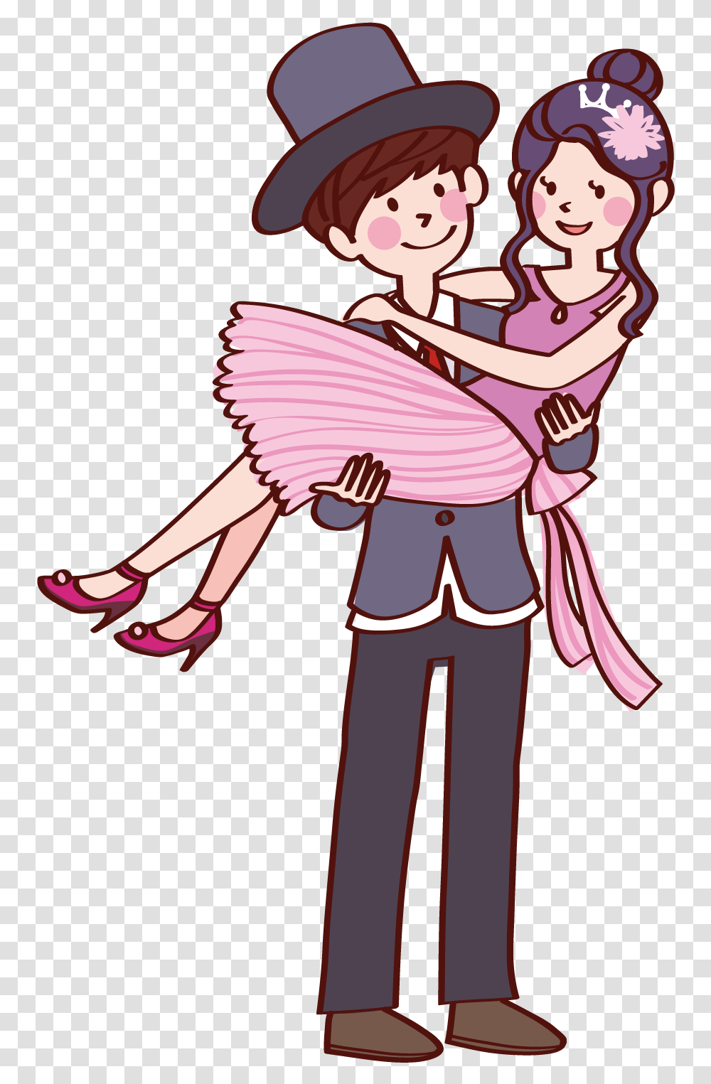 Cute Couple Cartoon, Person, Costume, Female, Girl Transparent Png