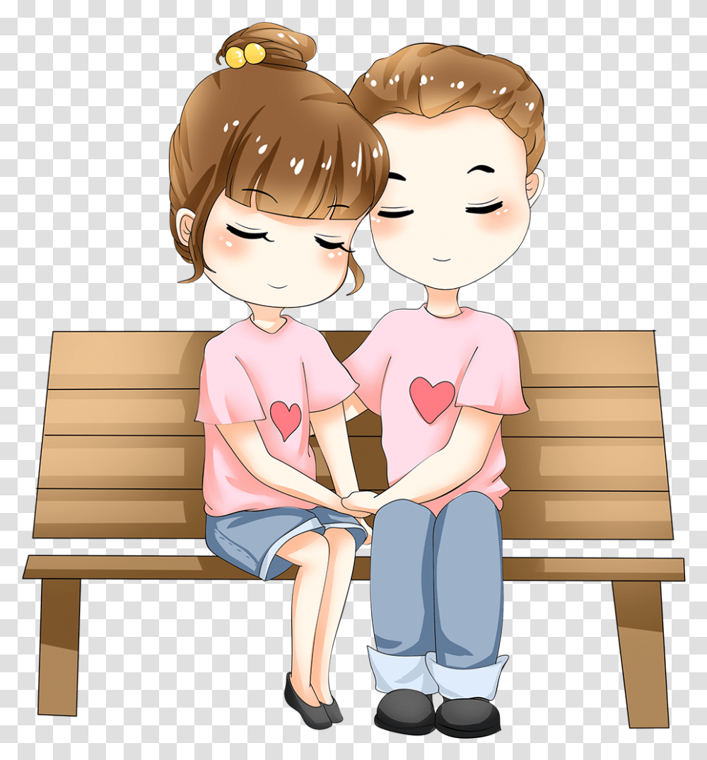 Cute Couple Cute Couple Pic Clipart, Furniture, Park Bench, Sitting, Person Transparent Png
