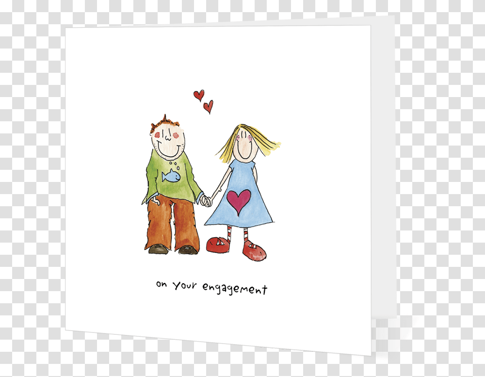 Cute Couple Holding Hands Cartoon, Envelope, Drawing, Plant, Mail Transparent Png