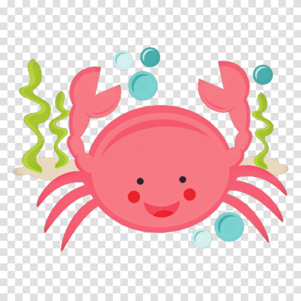 Cute Crab Underthesea Oceanlife Remixit Cute Crab Crab Clipart, Food, Seafood, Sea Life, Animal Transparent Png