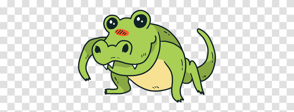 Cute Crocodile Alligator Fang Tail Flat Cartoon, Animal, Reptile, Dinosaur, Amphibian Transparent Png