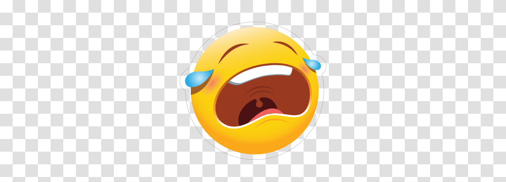 Cute Crying Emoji Sticker, Label, Helmet Transparent Png