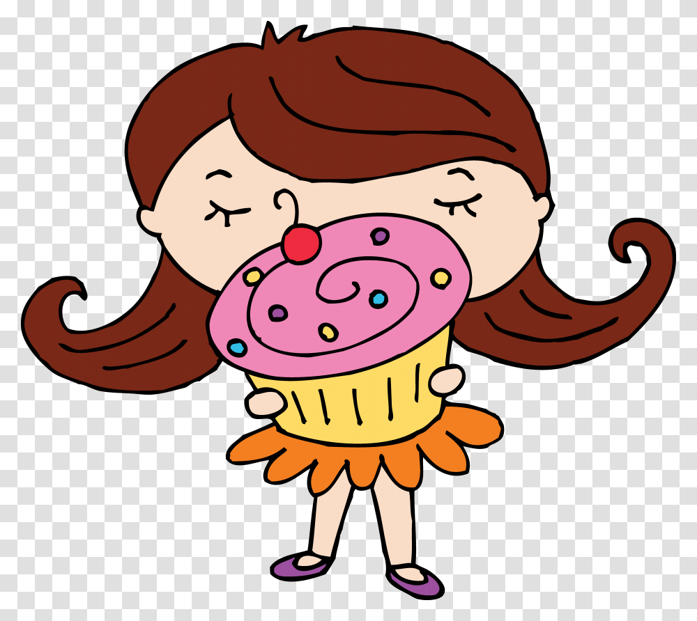 Cute Cupcake Girl Clip Art, Cream, Dessert, Food, Creme Transparent Png