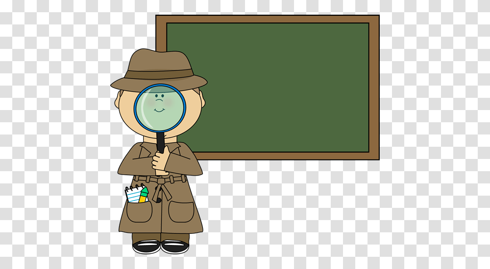 Cute Detective Border Clipart, Teacher, Blackboard Transparent Png