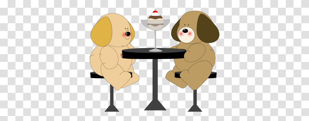 Cute Dogs Eating Ice Cream From Dogs Clip, Waiter, Label, Snowman Transparent Png