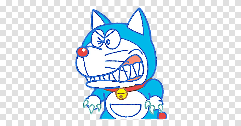 Cute Doraemon Halloween Wolf Werewolf Gray Wolf 386x464 Doraemon Angry Face, Outdoors, Nature, Art, Animal Transparent Png