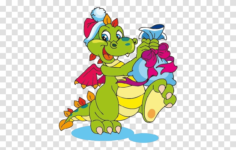 Cute Dragons Cartoon Clip Art Images Christmas Dragon Christmas Cute Dragon Clipart, Graphics, Tree, Plant, Crowd Transparent Png