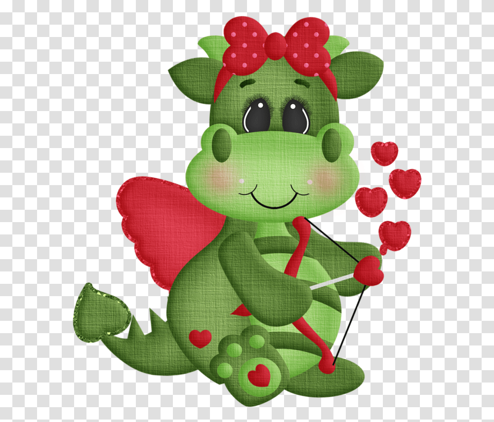 Cute Dragons Punch Art Clipart Background Cute Valentine Clipart, Plush, Toy, Graphics, Plant Transparent Png