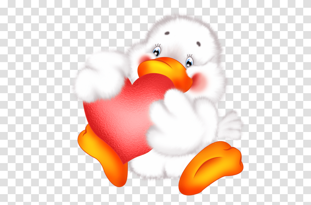Cute Duck With Heart Cartoon Free Clipart, Toy, Sweets, Food, Confectionery Transparent Png