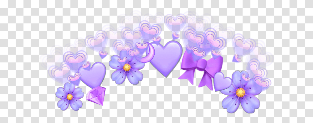 Cute Emojis Emoji Heart Purple, Graphics, Flower, Crowd, Pattern Transparent Png