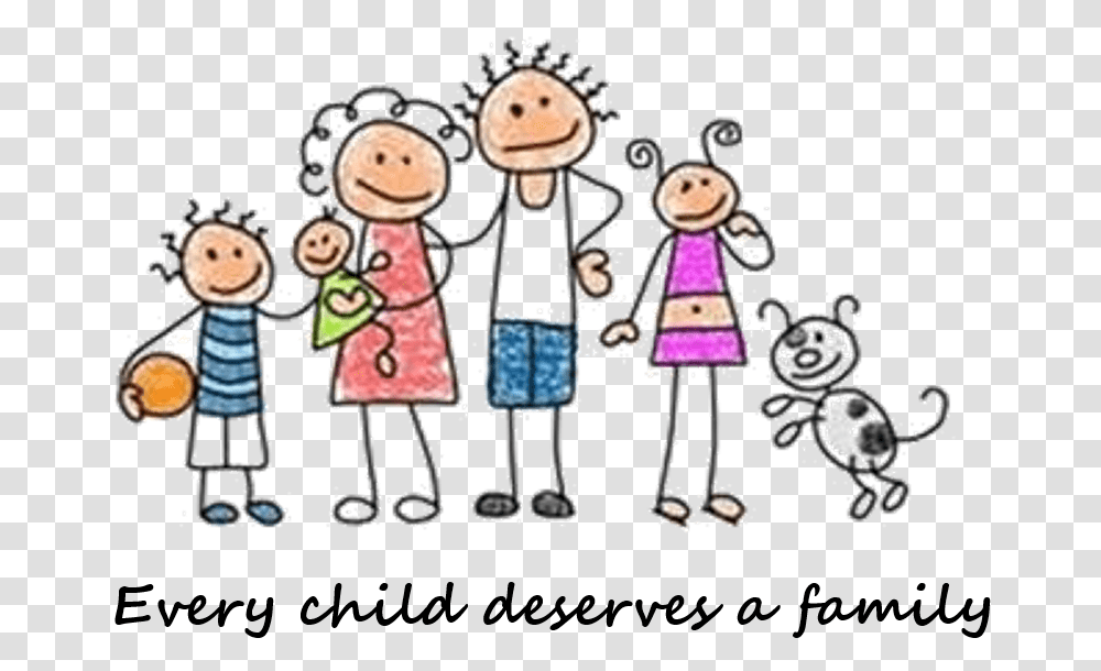 Cute Family Clipart Download Funny Family Picture Cartoon, Drawing, Hand, Doodle Transparent Png
