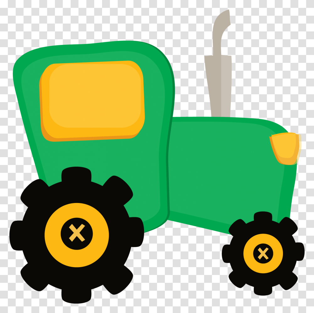 Cute Farmer Cliparts, Transportation, Vehicle, Machine, Tractor Transparent Png