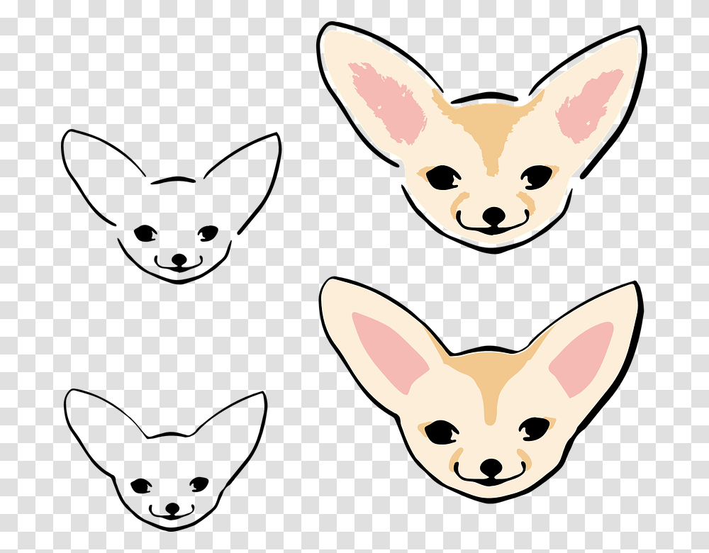 Cute Fennek Fox Puppy Design Hand Drawn Charming Fennec Fox, Mammal, Animal, Pet, Canine Transparent Png