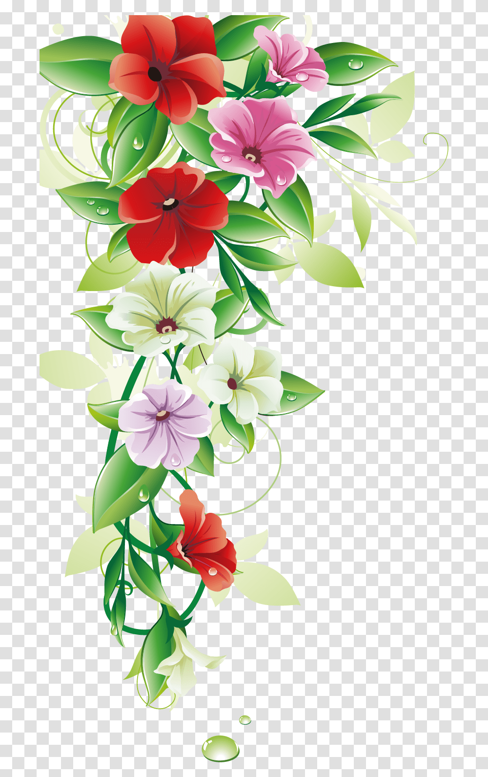 Cute Flower Clipart Clipart Border Flowers, Graphics, Floral Design, Pattern, Plant Transparent Png