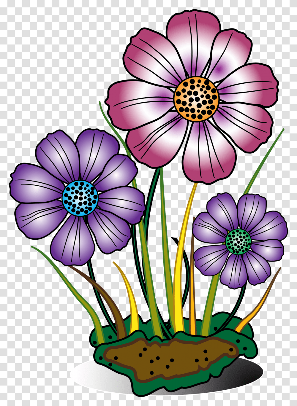 Cute Flower Clipart Free, Plant, Purple, Petal, Blossom Transparent Png