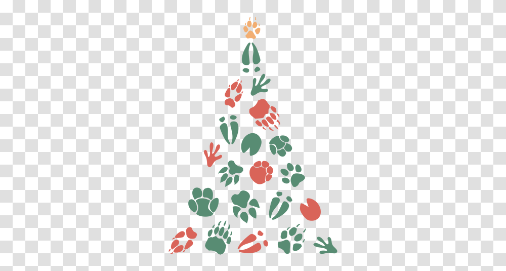 Cute Foot Prints Christmas Tree & Svg Paw Print, Graphics, Art, Plant, Hand Transparent Png