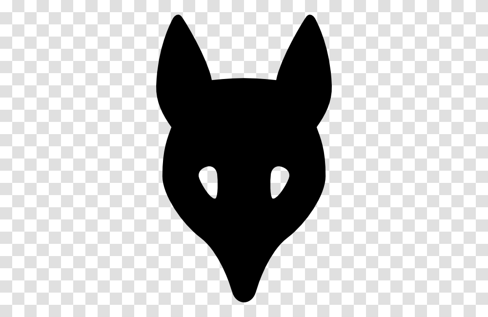 Cute Fox Head Clipart, Stencil, Silhouette, Moon, Night Transparent Png