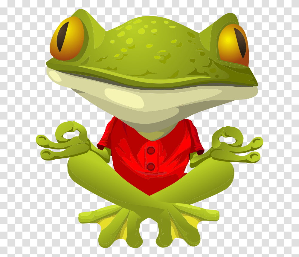 Cute Frog Graphics Free Practicing Yoga Clip Art Frogs Rana Y El Agua Hirviendo, Amphibian, Wildlife, Animal, Tree Frog Transparent Png