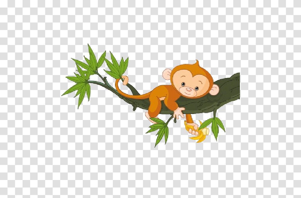 Cute Funny Cartoon Baby Monkey Clip Art Images All Monkey Cartoon, Leaf, Plant, Toy, Animal Transparent Png