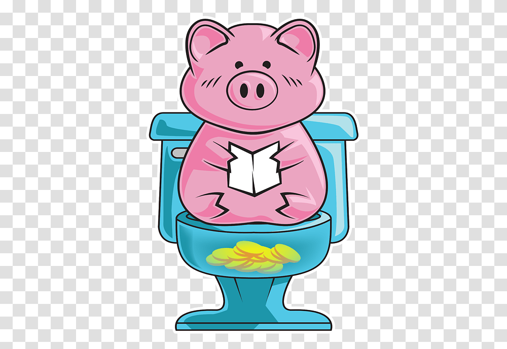 Cute Funny Pig Piggy Bank Funny, Room, Indoors, Bathroom, Toilet Transparent Png