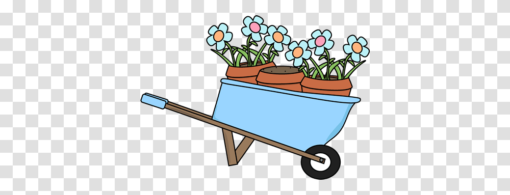 Cute Garden Cliparts, Transportation, Wheelbarrow, Vehicle, Flower Transparent Png