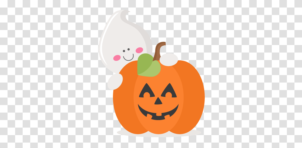 Cute Ghost Clipart Halloween Cute Pumpkin Clipart, Plant, Vegetable, Food Transparent Png