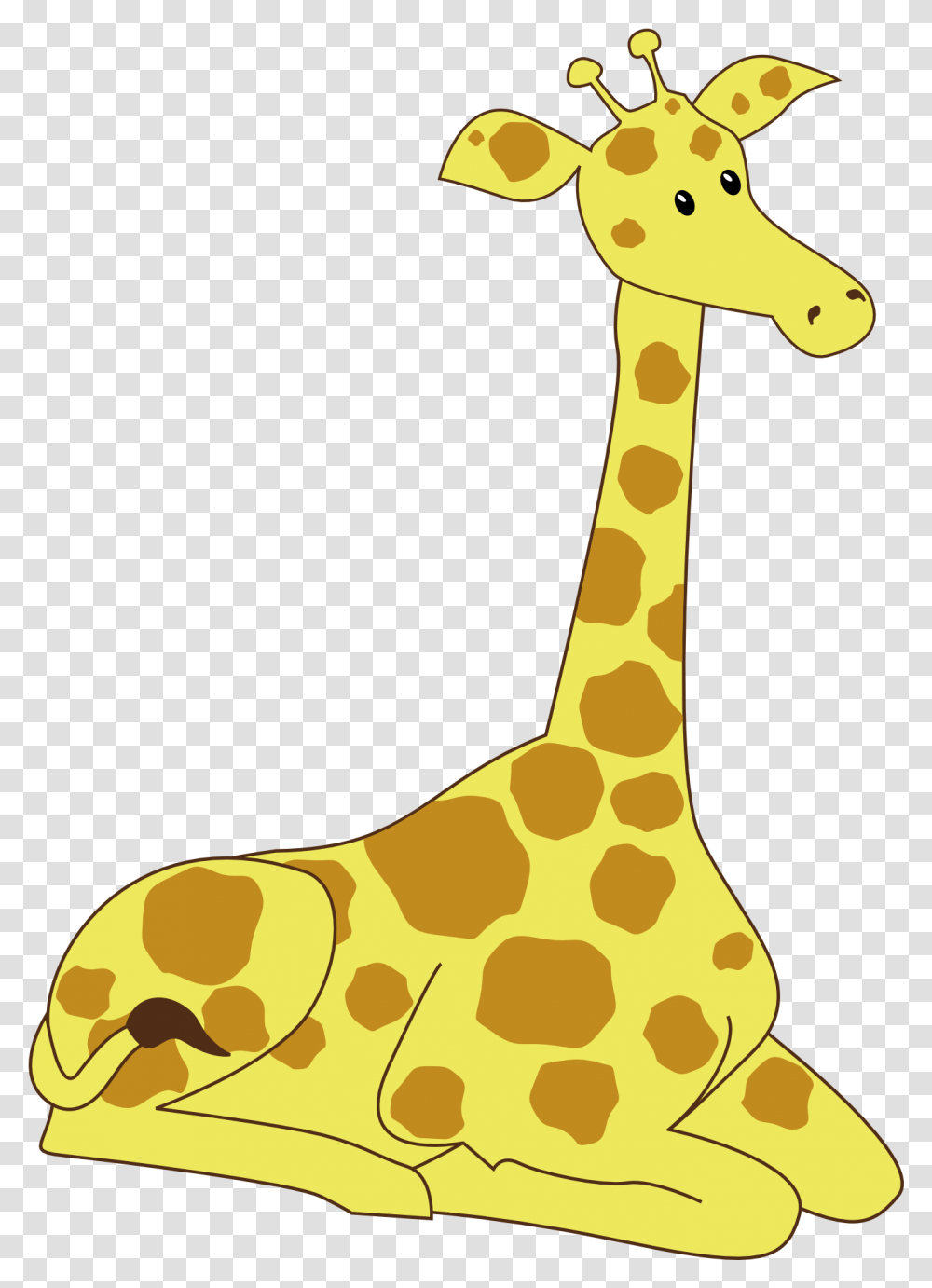 Cute Giraffe Male Vector Drawing Sitting Giraffe Clipart, Animal, Bird, Wildlife, Mammal Transparent Png