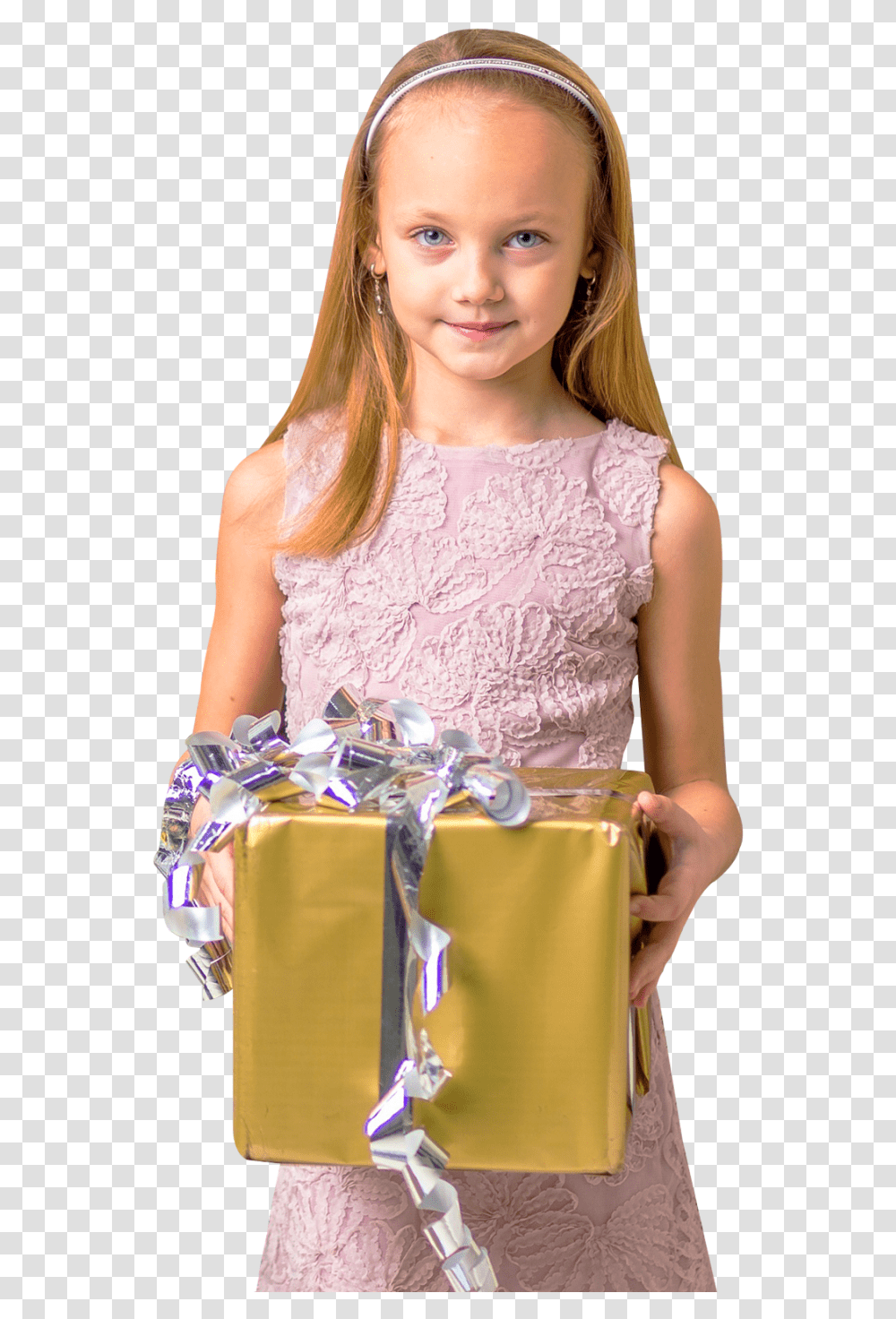 Cute Girl Holding Gift Box Image Girl With Gift, Person, Human, Blonde, Woman Transparent Png