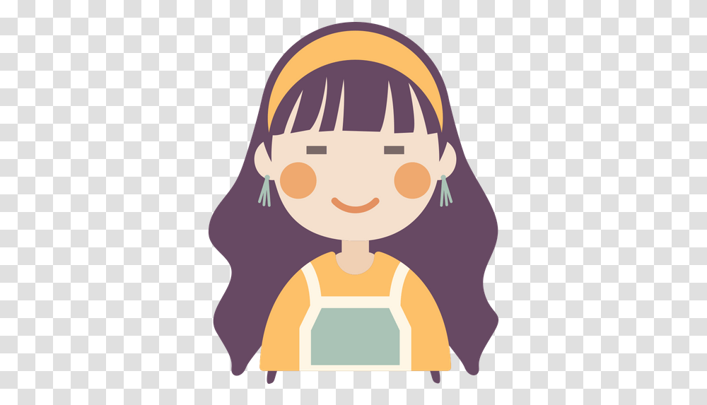 Cute Girl Icon Of Flat Style Icon, Outdoors, Nature, Face, Head Transparent Png