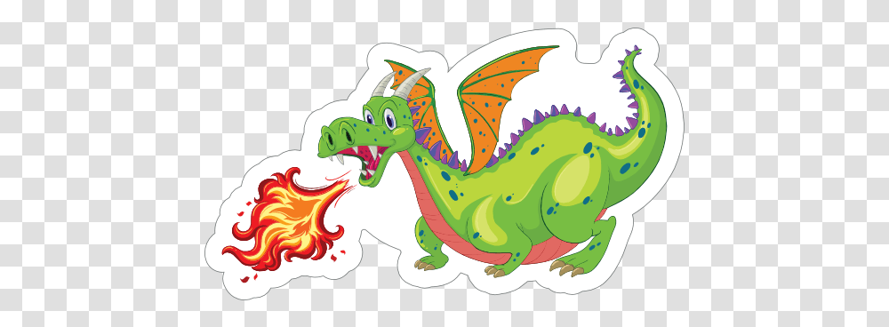 Cute Green Fire Breathing Dragon Sticker Dragon Clipart Transparent Png