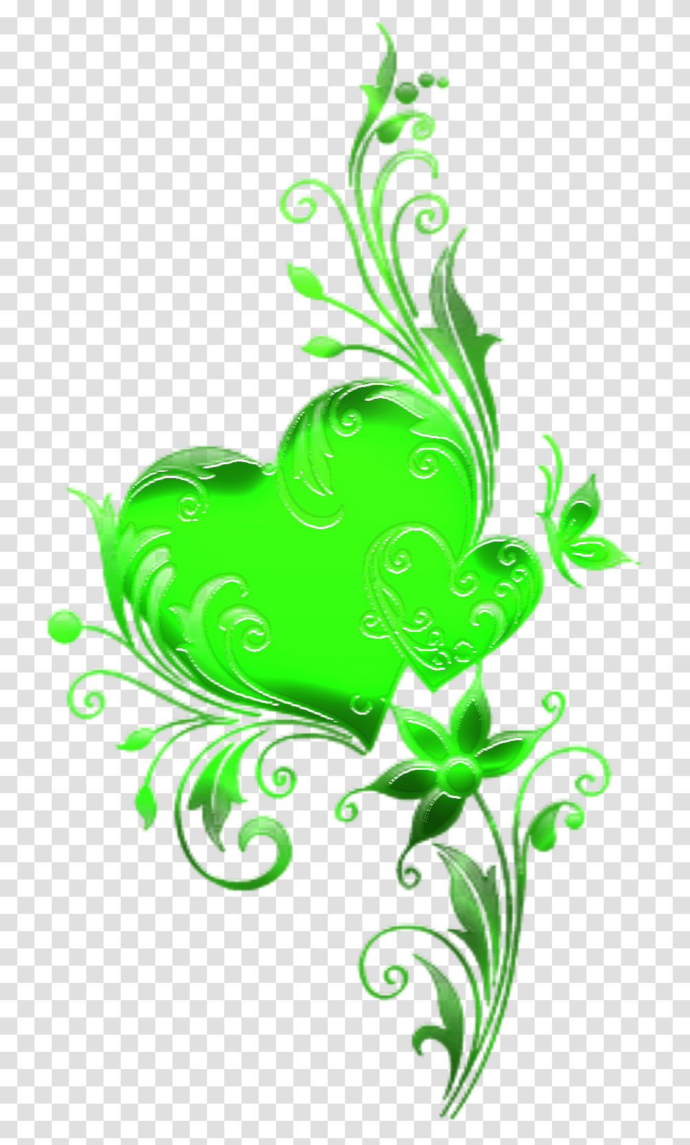 Cute Green Heart By Madkan Color Of Life Hearts Abstract, Graphics, Floral Design, Pattern Transparent Png