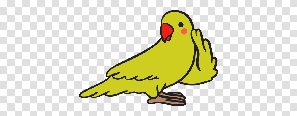 Cute Green Parrot Listening & Svg Vector File Bird Listening, Canary, Animal, Finch Transparent Png
