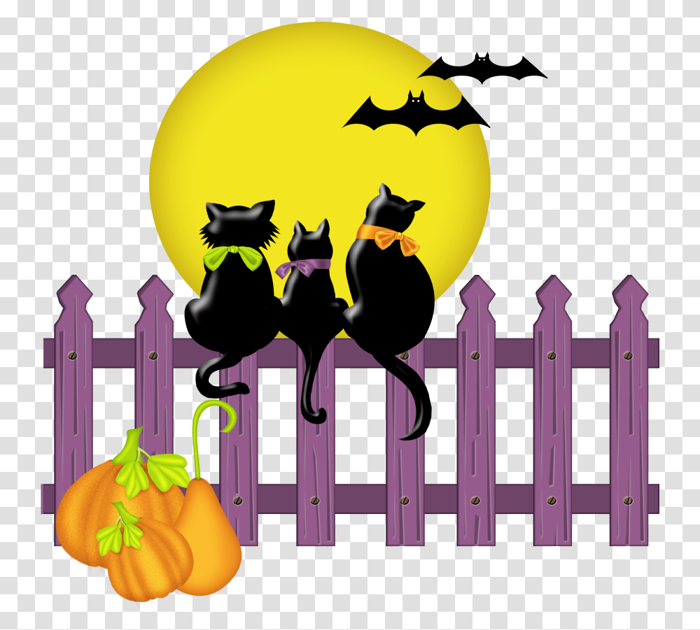 Cute Halloween Black Cat Clipart Clip Art Daughter Happy Halloween Birthday, Bird, Animal, Fence Transparent Png