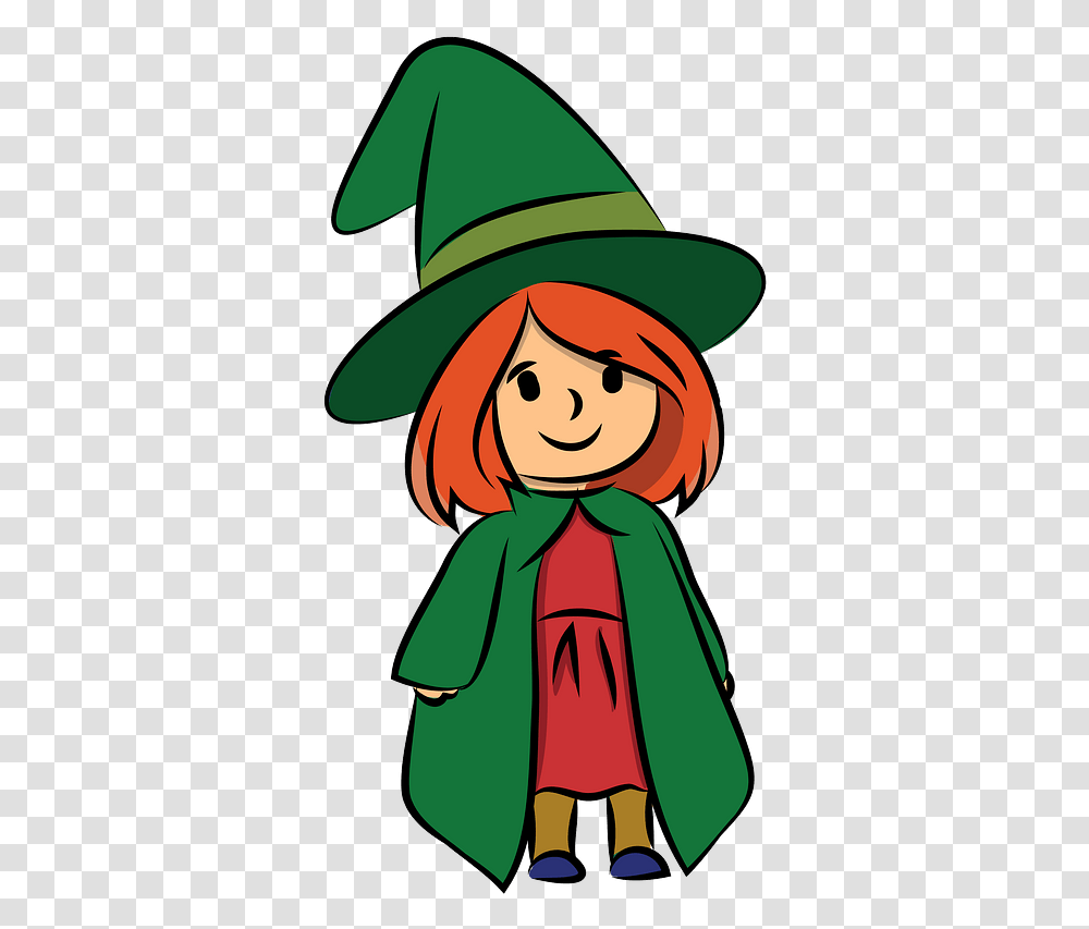 Cute Halloween Witch Clipart Free Download Bruxa Clipart, Clothing, Apparel, Hat, Elf Transparent Png
