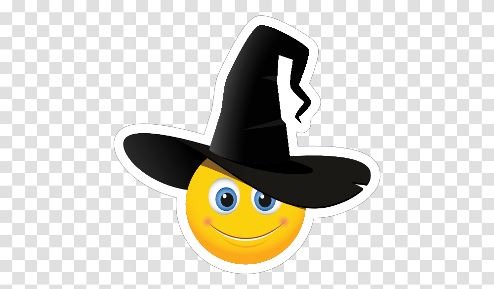 Cute Halloween Witch Hat Emoji Sticker Witch Emoji, Clothing, Apparel, Cowboy Hat, Baseball Cap Transparent Png