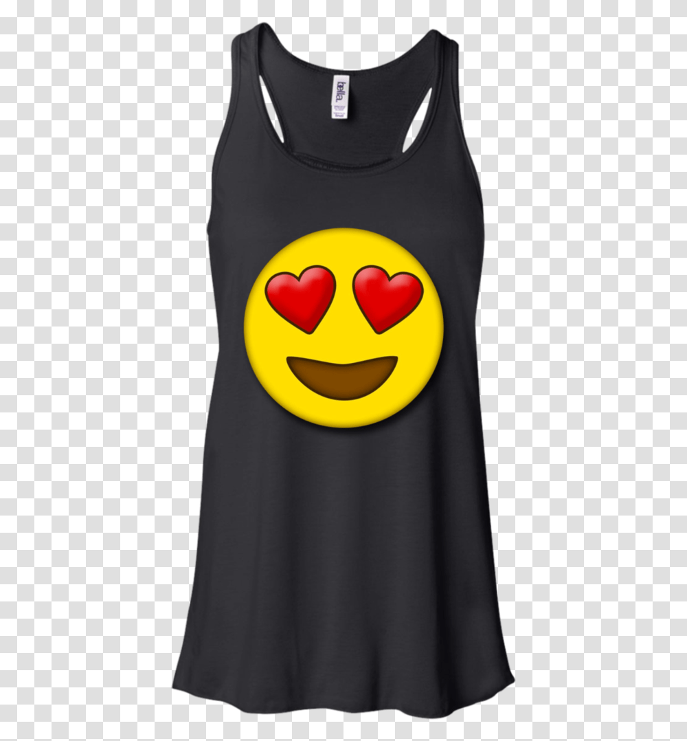 Cute Heart Eyes Emoji Valentine's Day Love Menwomen Tank, Clothing, Apparel, Cloak, Fashion Transparent Png