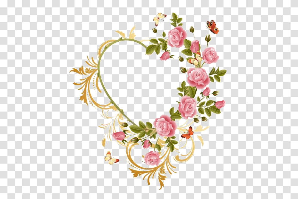 Cute Heart Frame Background Mart Heart Flower Frame, Graphics, Floral Design, Pattern, Wreath Transparent Png