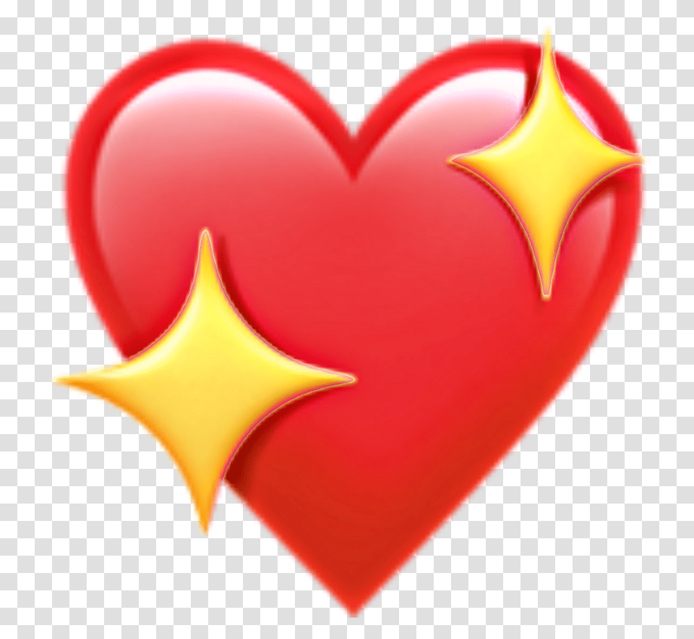 Cute Heart Shiny Sparkle Shinyheart Sparkelheart Red Emoji Heart, Balloon, Pillow, Cushion Transparent Png