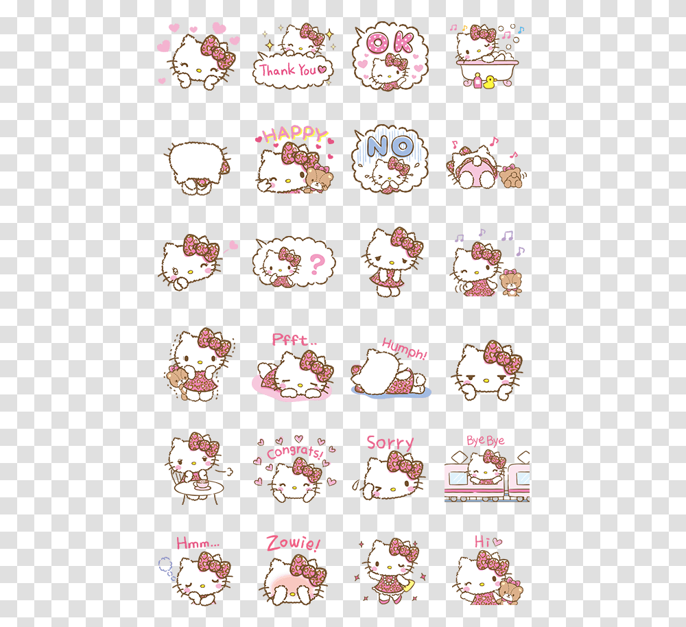 Cute Hello Kitty Stickers, Sweets, Food Transparent Png