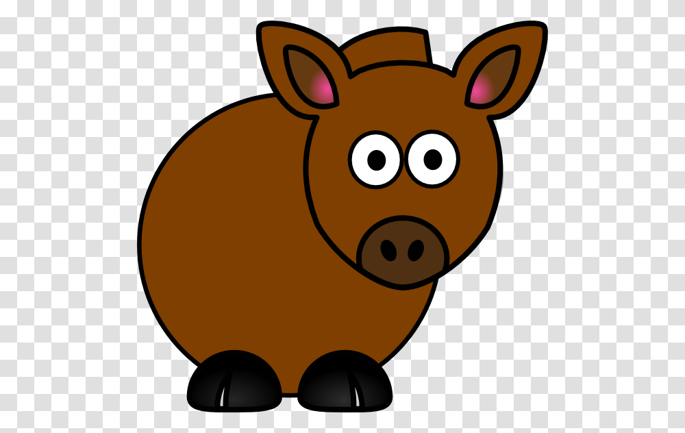 Cute Horse Svg Clip Arts Cartoon Brown Horse Clipart, Pig, Mammal, Animal, Hog Transparent Png
