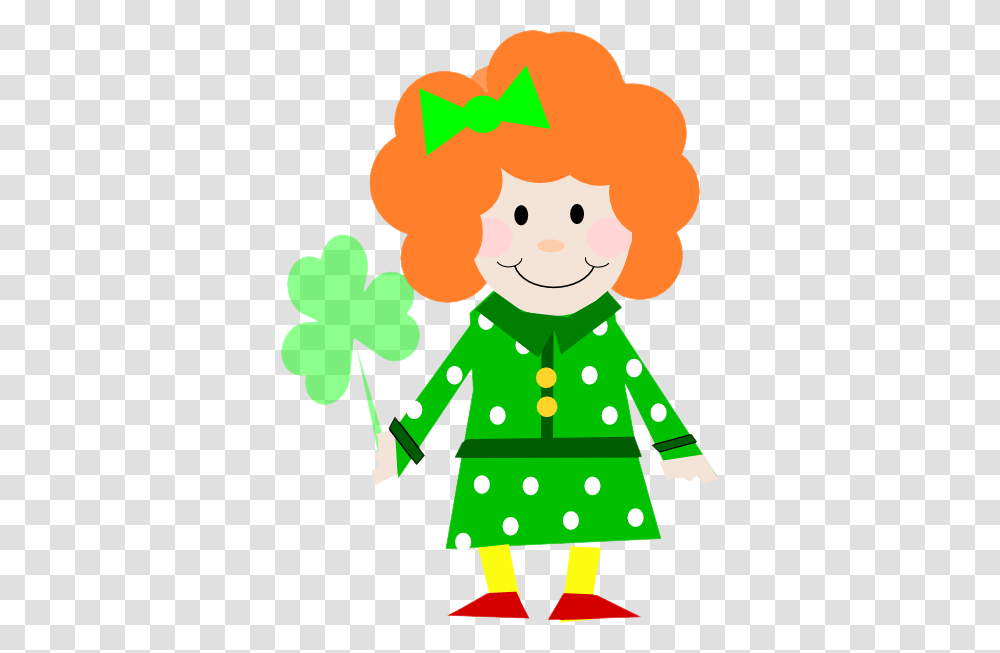 Cute Irish Girl With Clover Clip Arts For Web, Hair, Texture, Snowman, Winter Transparent Png