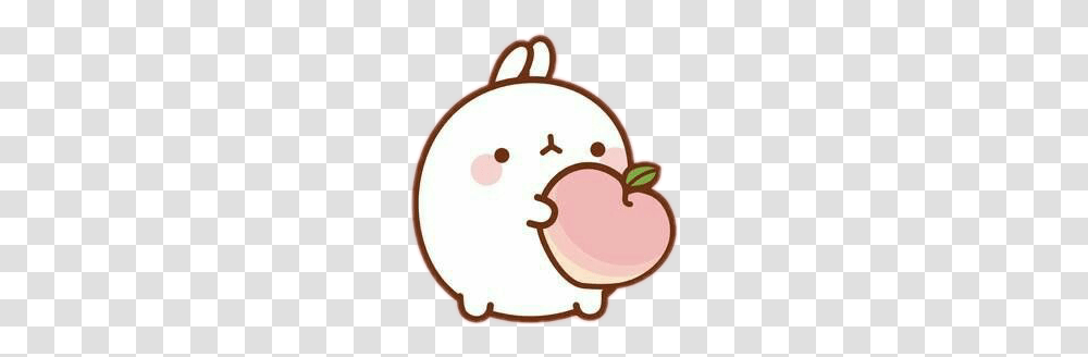 Cute Kawaii Bunny Conejo Stickers Peach, Sweets, Food, Label Transparent Png