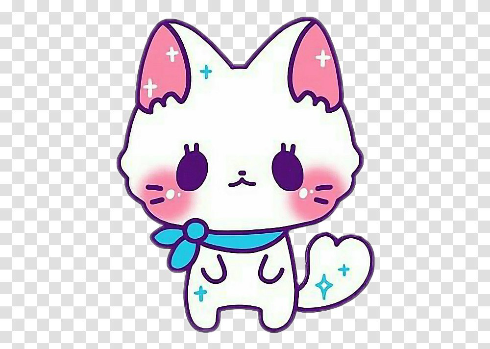 Cute Kawaii Cat Kitty Adorable Gato Gatito Kawaiisticker Gato Cute Kawaii, Label, Purple, Food Transparent Png